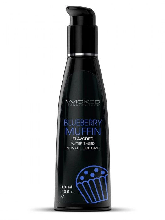 Лубрикант на водной основе с ароматом черничного маффина Wicked Aqua Blueberry Muffin