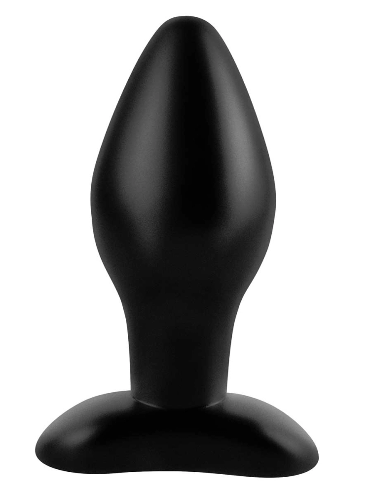 Черная анальная пробка среднего размера Large Silicone Plug - 13 см.