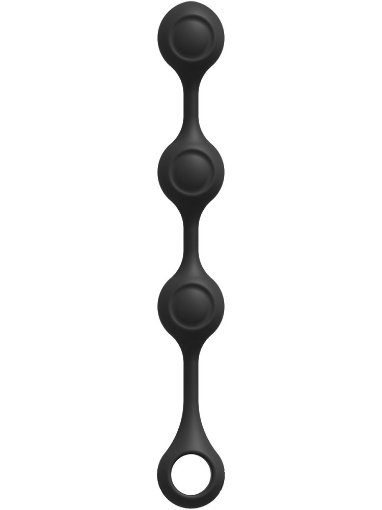 Черные утяжеленные анальные шарики Anal Essentials Weighted Silicone Anal Balls - 34,3 см.