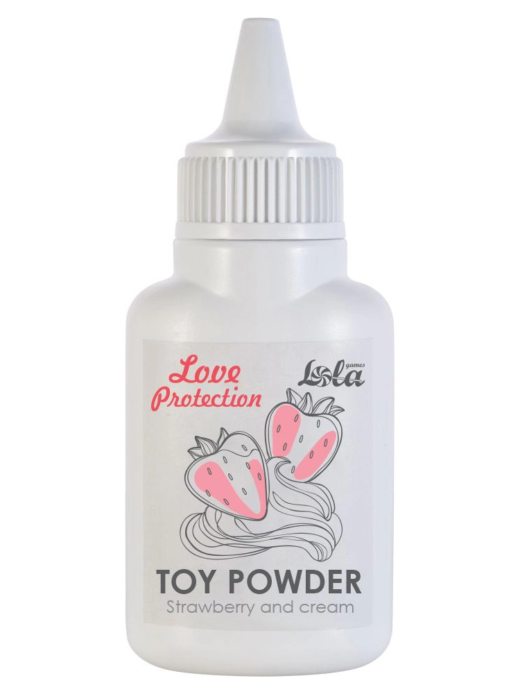 Пудра для игрушек Love Protection с ароматом клубники со сливками - 30 гр.