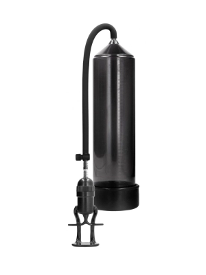 Черная вакуумная помпа для мужчин с насосом в виде поршня Deluxe Beginner Pump
