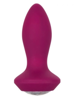 Фиолетовая анальная вибропробка с кристаллом Vibrating Petite Crystal Probe - 9,5 см.