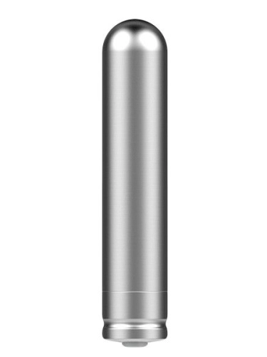 Серебристая стальная вибропуля Ferro - 7,2 см.