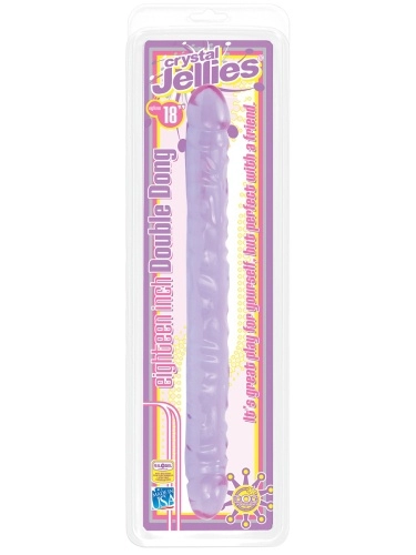 Двухсторонний фиолетовый фаллоимитатор Double Dong Purple Jellie - 46 см.