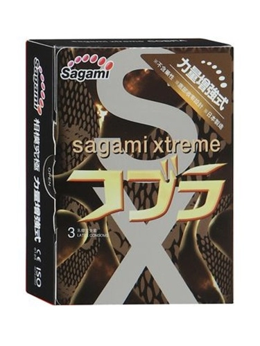 Суженные к основанию презервативы Sagami Xtreme Cobra - 3 шт.