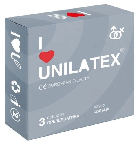 Презервативы с рёбрами Unilatex Ribbed